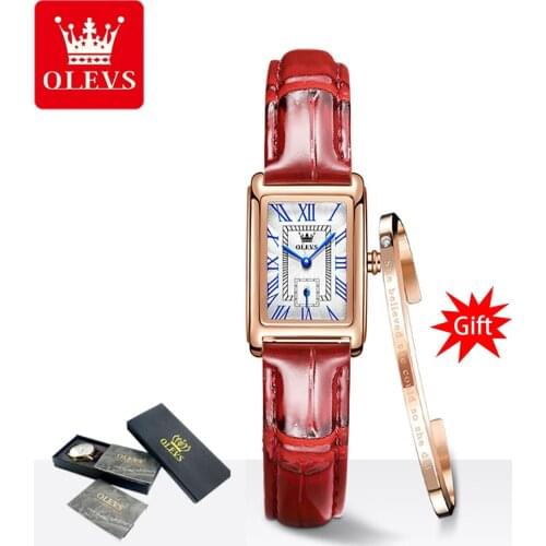 Women fashion Watch square Luxury Bracelet set Watches Ladies Casual Leather Band Quartz Wristwatch Female Clock zegarek damski