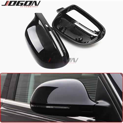 Black Side Wing Rear View Mirror Cover Case Caps For Audi A4 S4 B8 2008-12 A5 S5 A8 S8 D3 A3 S3 8P A6 S6 RS6 C6 Q3 RS Q3 8U