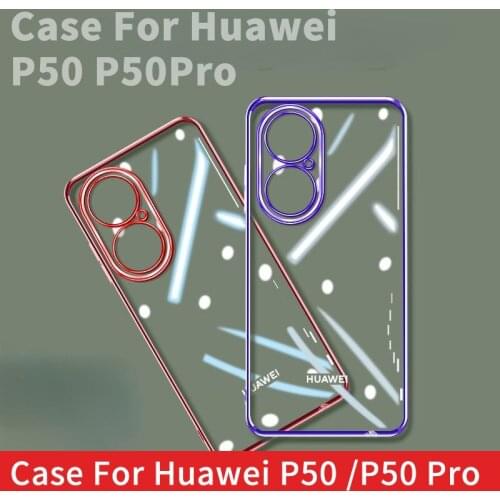 Huawei P50pro Phone Case Huawei P50 Protective Case Ultra-Thin Transparent Electroplated Silicone Drop-Resistant Soft Case
