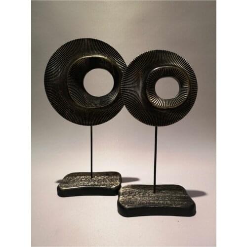 Decorative Black, Cream, Gold and Silver Color Ring Object 2'li Set