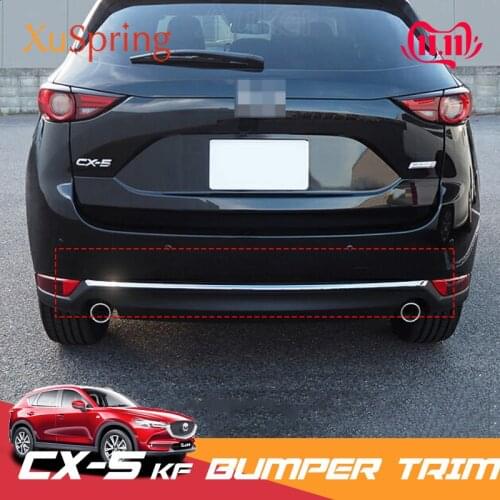 For Mazda CX-5 CX5 2017 2018 2019 2020 KF Car Rear Door Trunk Box Bottom Chrome Trim Tail Bumper Strips Stickers Cover Styling