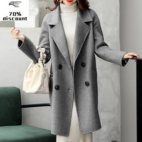Double Side Wool Coat Winter Jacket Women Clothes 2020 Alpaca Coat Female Korean Long Coats Chaqueta Mujer MY3820
