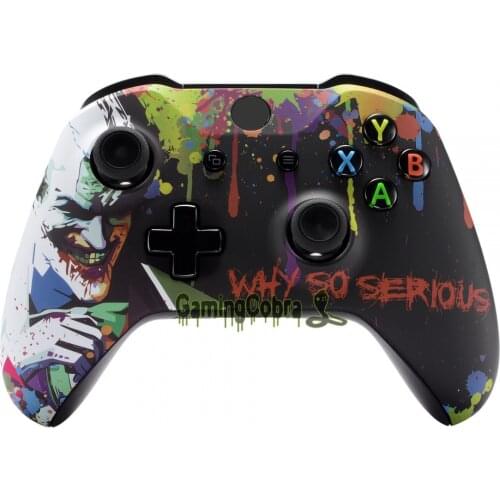 EXtremeRate Custom Joker Soft Touch Grip Front Housing Shell Faceplate for Xbox One S & for Xbox One X Controller
