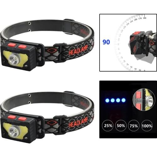 Soft Digits LED Work Headlamp Red Light Bright Light Rechargeable Portable for Camping Hiking Fishing Industrial Night Cycling