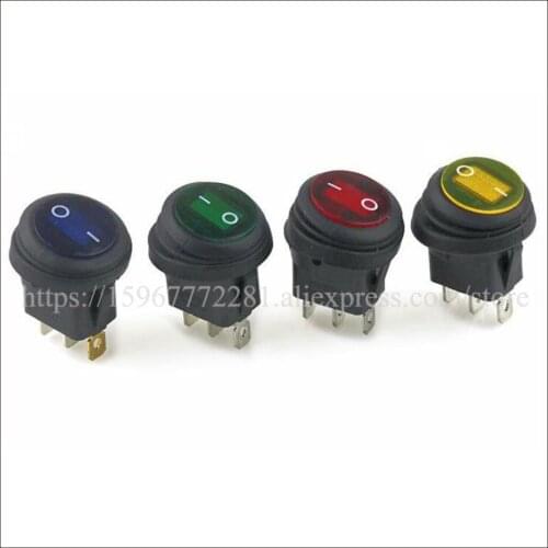 KCD1-5-101NW 3Pin On-Off LED rocker switch Contact Material Copper button switch with Lamp red yelloe blue green