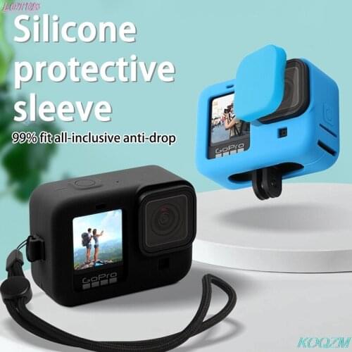 Hot Sale Silicon Protective Cover For GoPro Hero 9 Black Blue Sleeve Housing Case Frame With Lanyard Accessory For Go Pro 9 Case