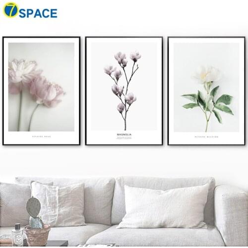Magnolia Lotus Rose Flower Wall Art Canvas Painting Posters And Prints Nordic Poster Plant Paintings For Living Room Wall Decor