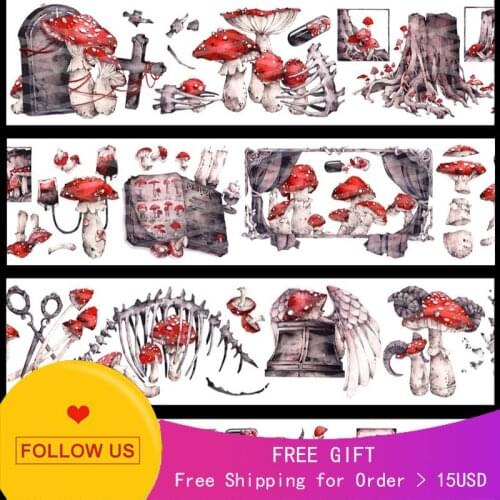 1 Loop Masking Tape Sample Shop Island Singer Poisonous Mushroom Pet Oil Cute Journal Sticker
