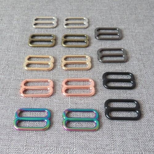 10 Pcs 25mm Metal Adjuster Sliders DIY Bag Dog Collar Belt Straps Buckle Knapsack Garment Sewing Accessories Tri-Glides Hardware
