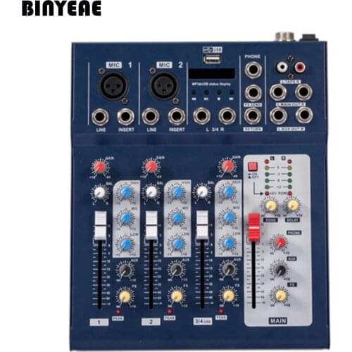 Mini Audio Mixer F4 Small Mixing Console 4 Channel