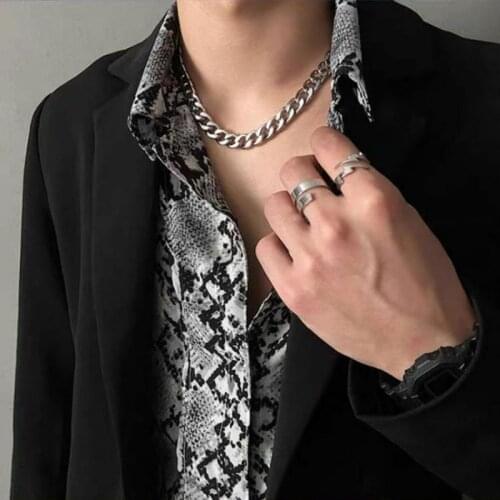 Fashion personality hiphop jewelry with thick chain with titanium steel necklace cuba chain necklace for men and women