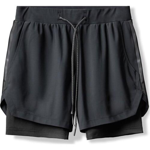 2021 New Double-Decker Sports Shorts Mens Running Training Shuttle Woven Capri Pants Trend Camo Basketball Pants