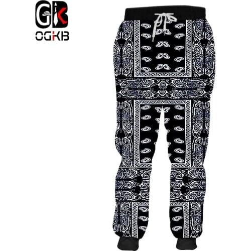OGKB Spring Men New Sweatpants 3D Printed Leopard Print And Camouflage Geometric Big Size Costuming Unisex Pants Suppliers