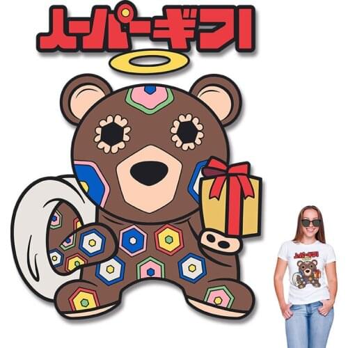 Bear Patches for Kids Clothing Jacket Washable DIY Appliques Patches for clothing Ironing stickers Heat Transfer printing