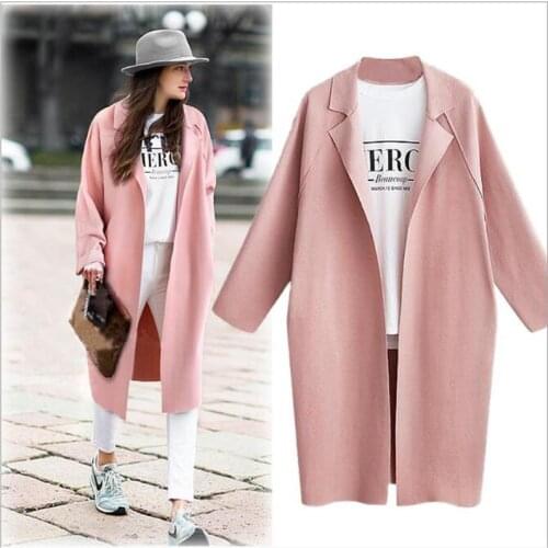 2020 Spring Autumn Winter Poclet Coat For Women Casual Waterfall Collar Elegant Pocket Ront Wrap Coat Jacket Outwear CL56