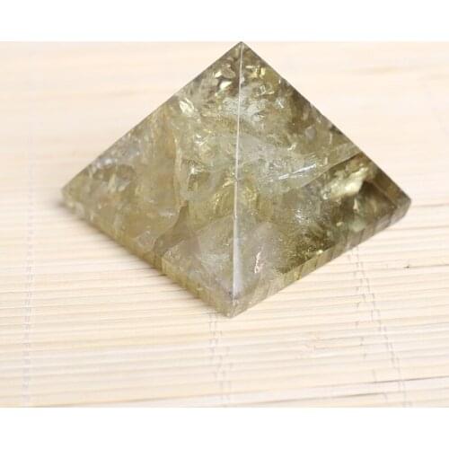Pyramid-Finest Big Yellow Crystal Pyramids Gemstone 2.36" Carved Pyramidal Crystal Healing Crafts