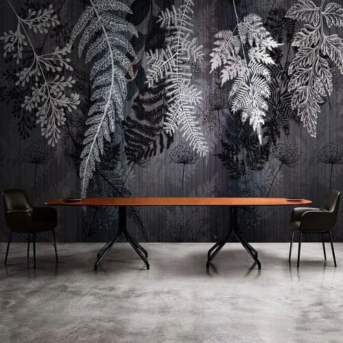 Custom Photo Wallpaper Nordic Modern 3D Line Drawing Tropical Plant Leaf Mural Living Room TV Sofa Background Mural Home Decor