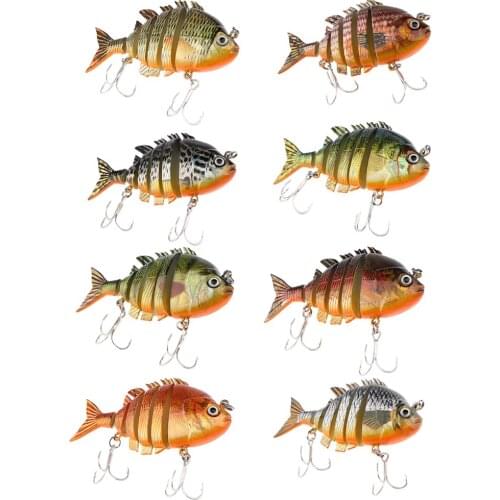 Fishing Lures Multi Jointed Artificial Bait Segment Lifelike Trout Swimbait Hard Crankbait with Treble Hooks