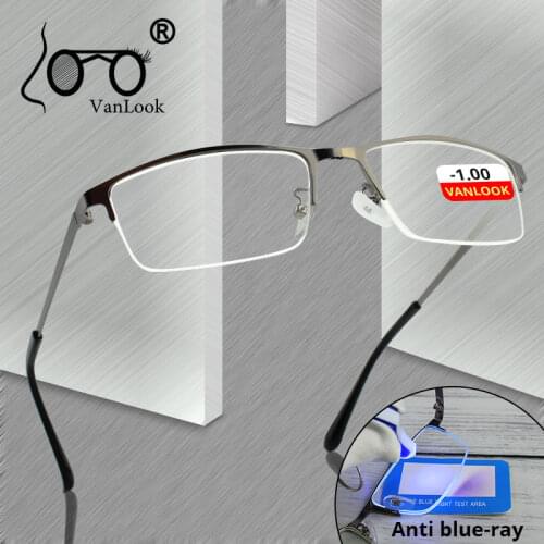 Blue Light Blocking Myopia Computer Glasses Gamer Spectacle Frame for Men Women Nearsighted Eyeglasses Prescription -1 -1.5 -2