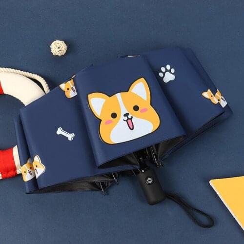 Cartoon Bear Sunny Umbrella Black Glue Sunscreen Anti-ultraviolet Korean Small Fresh Folding Dual-use Umbrella