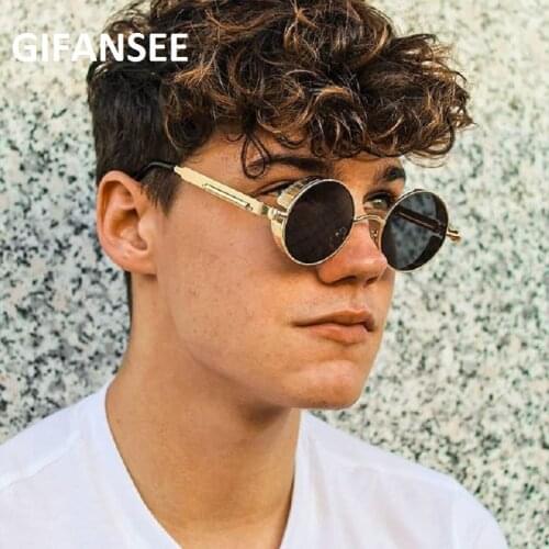 Gothic Steampunk Sunglasses Women Brand Designer Vintage Round Metal Frame Sun Glasses Female Male High Quality UV400 Shades