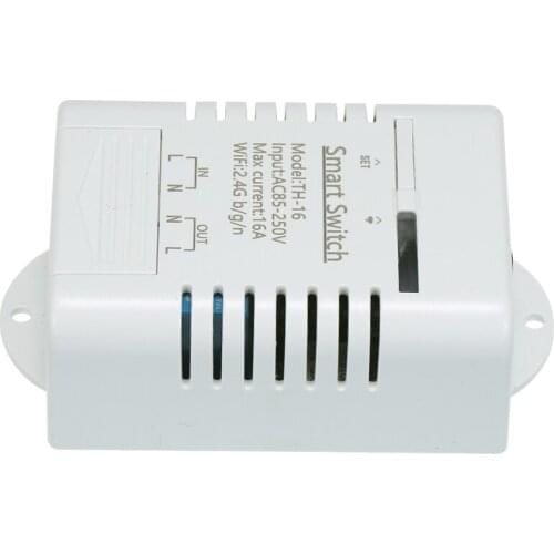 TH-16 Smart Wifi Switch 16A/3500W Monitoring Temperature Wireless Home Automation Kit with Waterproof DS18B20 Temperature Sensor