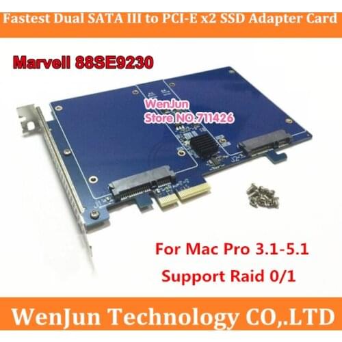 Universal Marvell 88SE9230 High Speed Dual SATA III to PCI Express X2 SSD Adapter card RAID card expansion card RAID 0/1