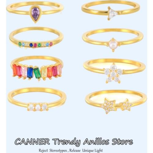 Canner 925 Sterling Silver Finger Rings For Women Purple Zircon Charm Rings Snowflake Wedding Jewelry 2021 Trend Bague anillo W5