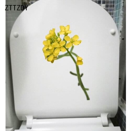 ZTTZDY 24.6*16CM Fresh Yellow Flower Bathroom Toilet Sticker Fashion Bedroom Wall Decal T2-0605