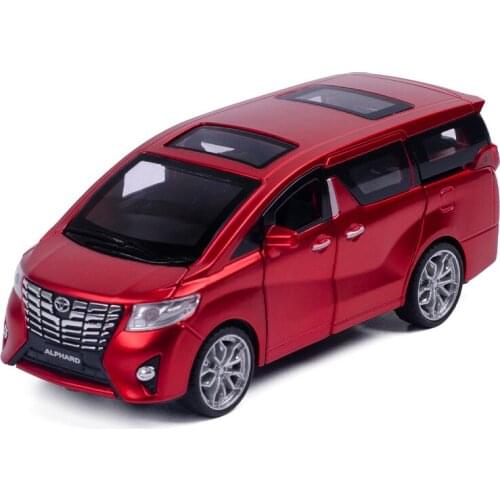 1:32 Toyota Alphard Alloy Diecast Pull-back Car Model with Lights Music Effects Vehicle Metal Decoration Gifts Collectibles