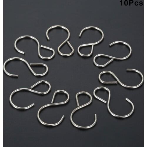 10pcs S Shaped Metal Hooks Multipurpose Hanging Pot Pan Kitchen Storage Hanger Plants Jewelry Closet Clothing Home Organizer