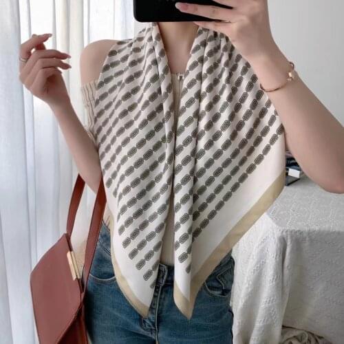 2021 new spring women scarf quality shawl silk fashion scarf headscarf beach sunscreen bag headscarf scarf 90cm*90cm