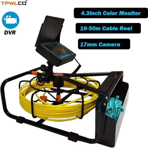 4.3" LCD Screen 10-50m Industrial Endoscope Inspection Camera System DVR Function With 16GB Card 17mm Pipeline Camera