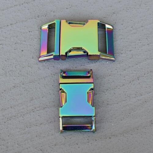 50 Pcs 20/25mm Metal Colourful Side Release Curved Belt Buckle for Bag DIY Paracord Buckles Bracelet Trinket Bracelet