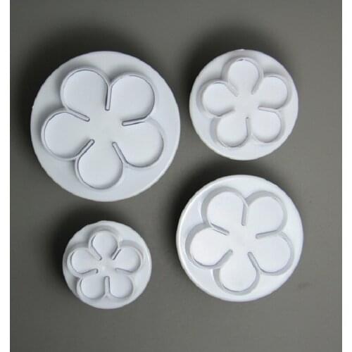 Free Shipping Plastic High Quality Rose Cake Fondant Plunger Cutter set Cake Decorating Molds set