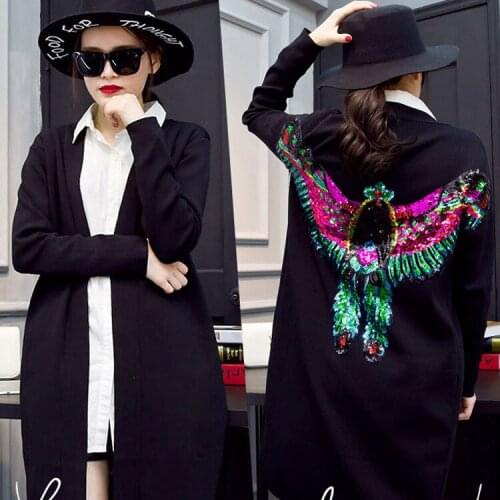 Big Size Eagle Sequins Embroidery Clothes Patches Size 60x40cm