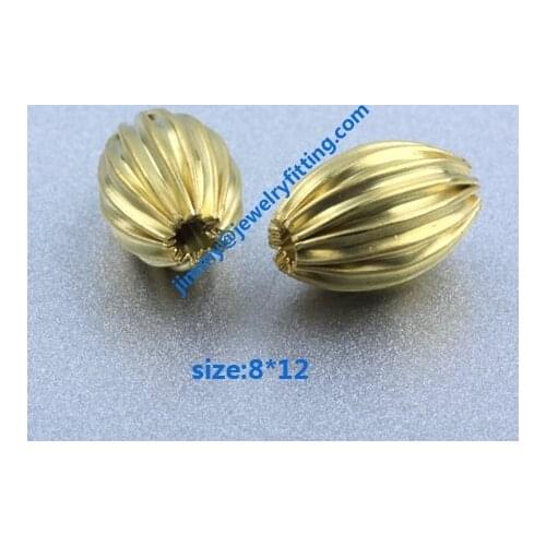 Jewelry findings size 8*12 mm fashion jewelry corrugated brass beads DIY beads