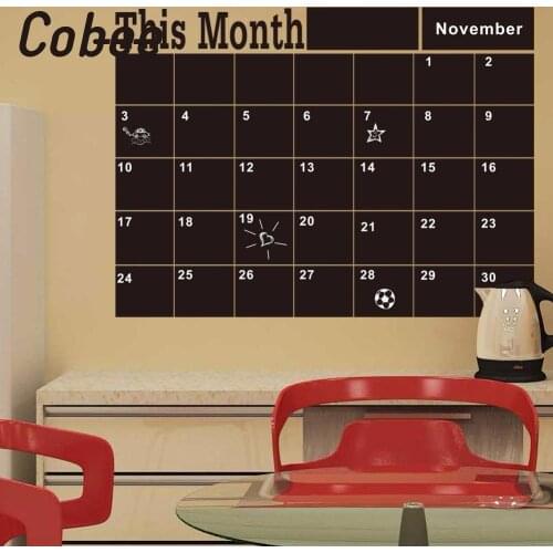 Cobee Monthly chalkboard Blackboard Removable Vinyl Sticker Decor Month Plan Calendar Chalkboard DIY early education Stationery