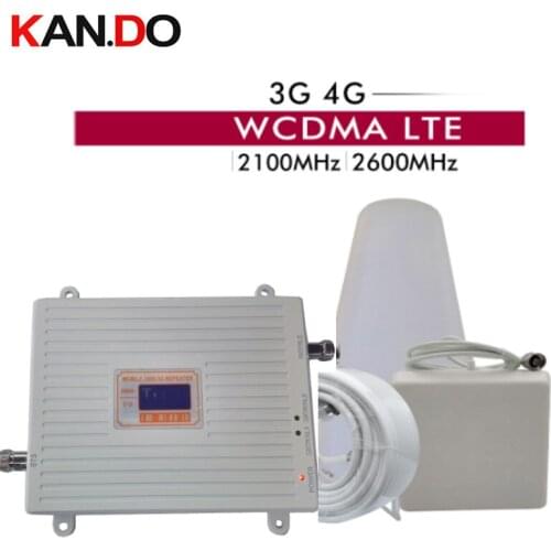 3G 4g DUAL Band signal repeater 2100 2600 GSM WCDMA UMTS LTE Cellular signal booster 2100/2600mhz 3g 4g REPEATER 3g 4g BOOSTER