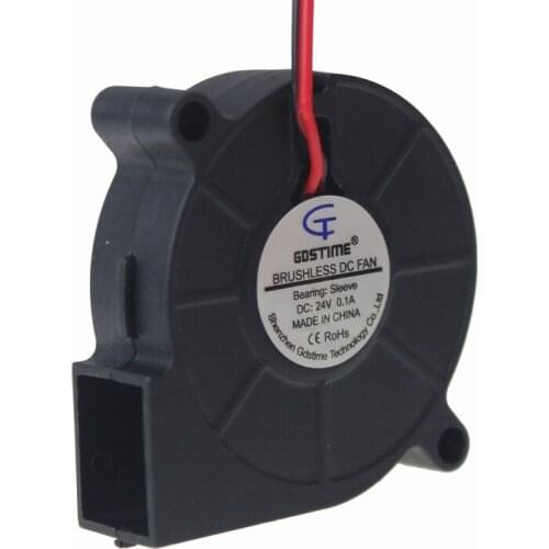 Gdstime 10 Pcs DC 24V Bearing 2 Wire 5cm 50mm x 15mm Brushless Blower Fan PC Case Turbo Cooling Cooler