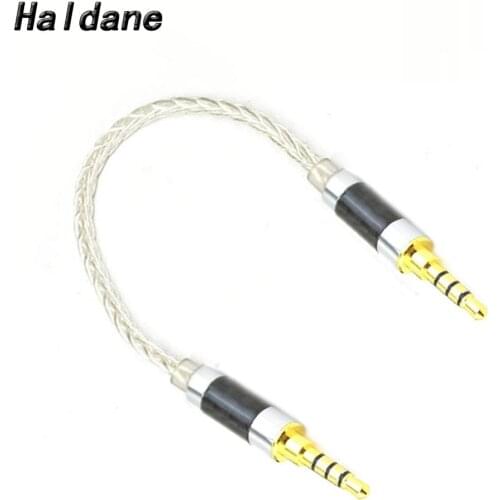 Haldane HiFi 3.5mm TRRS Balance to 3.5mm TRRS Balance 4pin 8Croes Silver Plated Audio Cable Male to Male Aux Cord