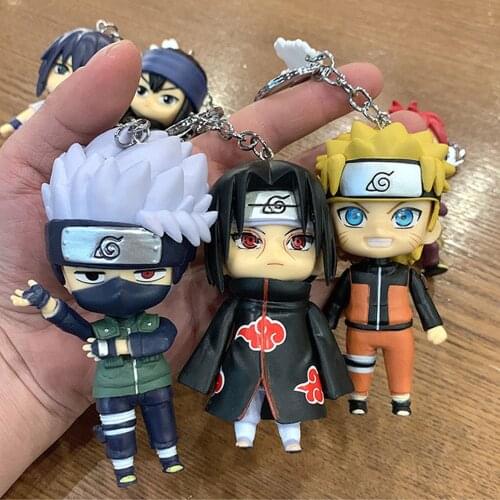 Anime Naruto Keychain Naruto Figures Manga Uchiha Sasuke Hatake Uzumaki Kakashi Action Figure Accessories Pendant Kids Toys Gift