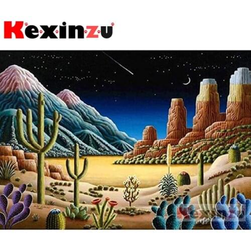 Kexinzu 5D Full DIY Square/Round Diamond Painting"Desert cactus"3D Embroidery Cross Stitch Mosaic Wall sticker decor Gift X04246
