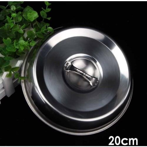 Stainless steel steak round iron cover baking pan lid wok cap kitchen cookware accessories oil proofing pot 18-30cm