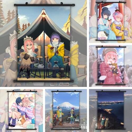 Yuru Camp Laid-Back Camp Nadeshiko Kagamihara Shima Rin HD Print Wall Poster Scroll