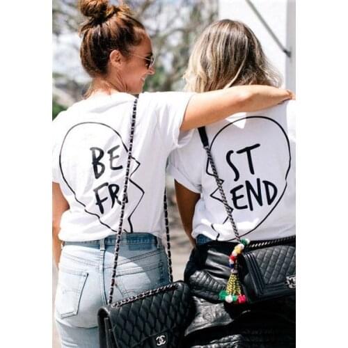 Best Friends Printed T-shirt O-neck Top new friend women tees high quality summer trend girls tops 90s fashion female t shirt