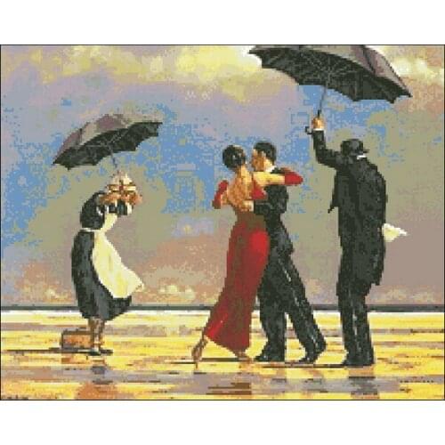 Dancing Men and Women Embroidery High Quality Crafts Needlework 14CT Unprinted Cross Stitch Kits DIY Art Handmade Home Decor