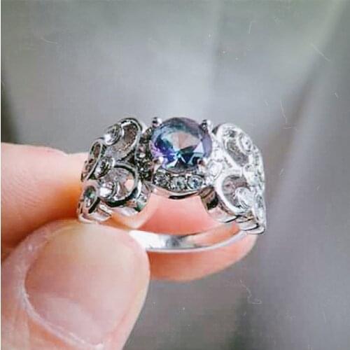 2021 New Luxury Round Colorful Zircon Butterfly Rings For Women Statement Female Jewelry Wedding Birthday Party Accessories Gift