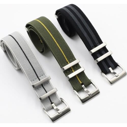 Onthelevel Nylon Watch Strap French Troops Parachute Bag Nato Strap Elastic Belt Watchband 18mm 20mm 22mm Replacement Bracelet#E
