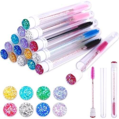 50Pcs Disposable Eyelash Brush Spoolie Mascara Wands 50Pc Reusable Eyebrow Brush Tube Replaceable Makeup Lash Extension Supplies